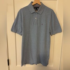 Tommy Hilfiger Light Blue Regular Fit Pique Cotton Polo